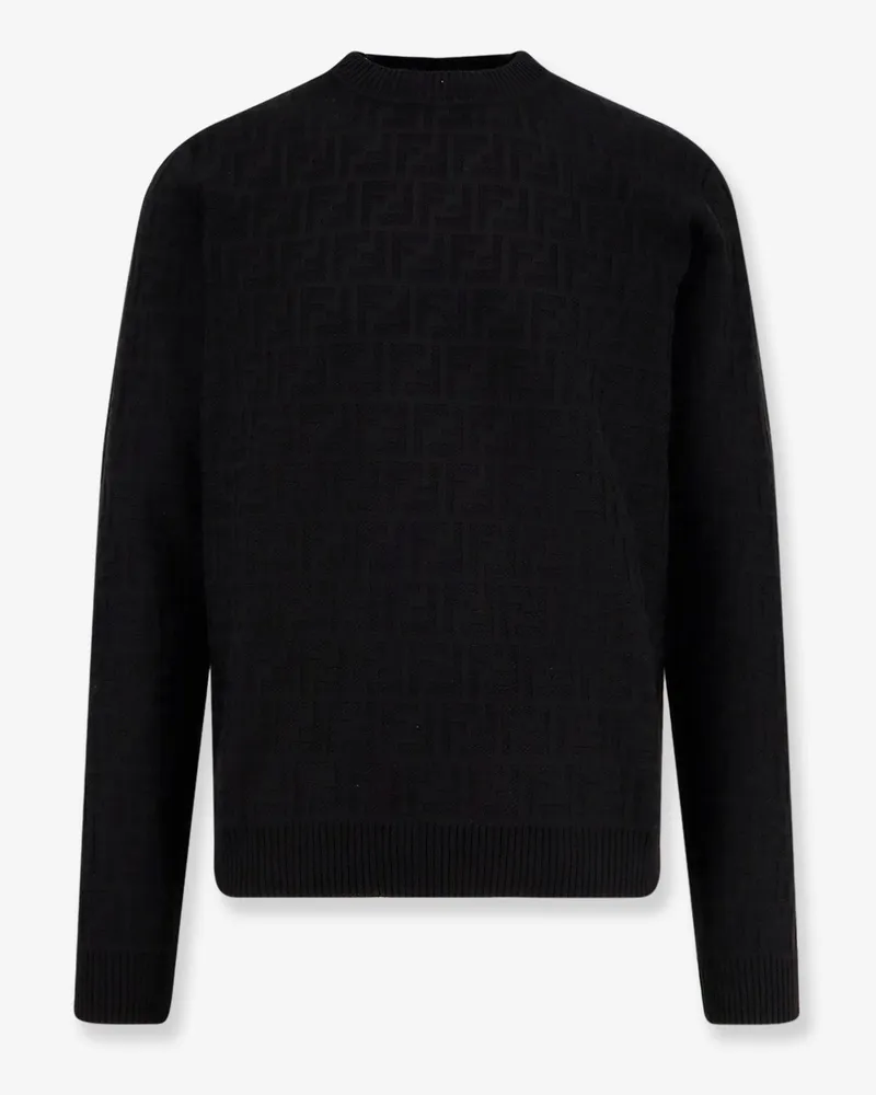 Fendi Cotton sweater with FF jacquard effect -  - gender_Man Black