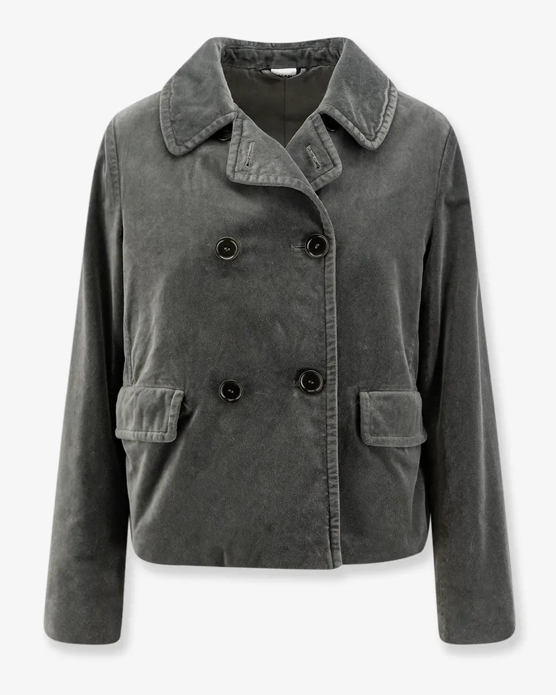 ASPESI Double-breasted velvet blazer -  - gender_Woman Grey