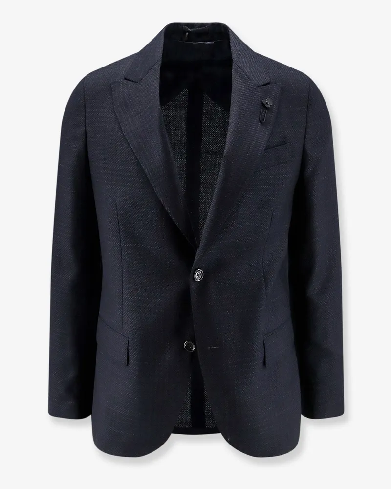 LARDINI Prince of Wales wool blazer -  - gender_Man Blue