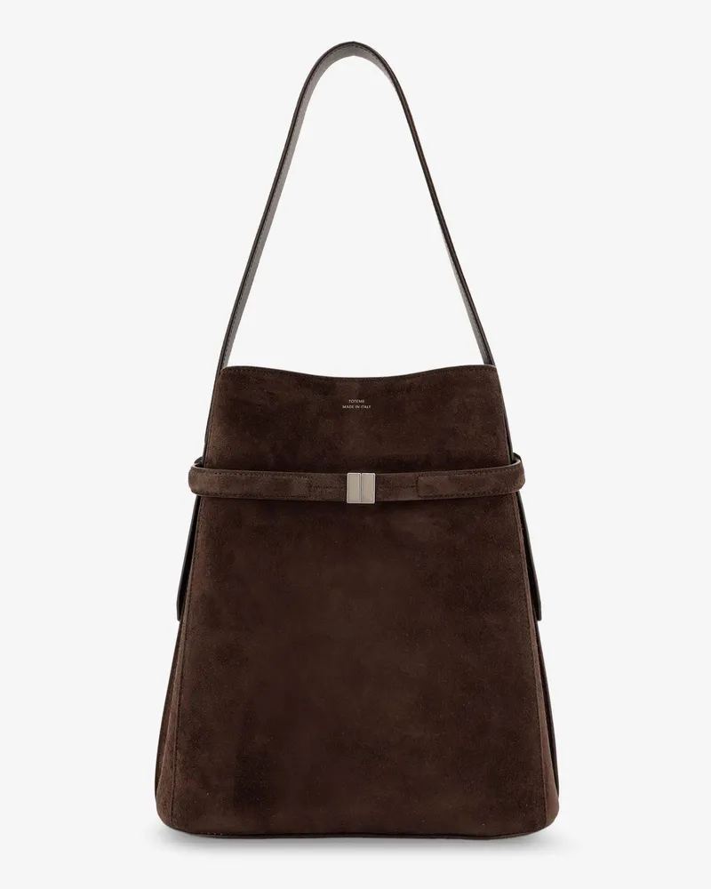Totême Belted suede bucket bag -  - gender_Woman Brown