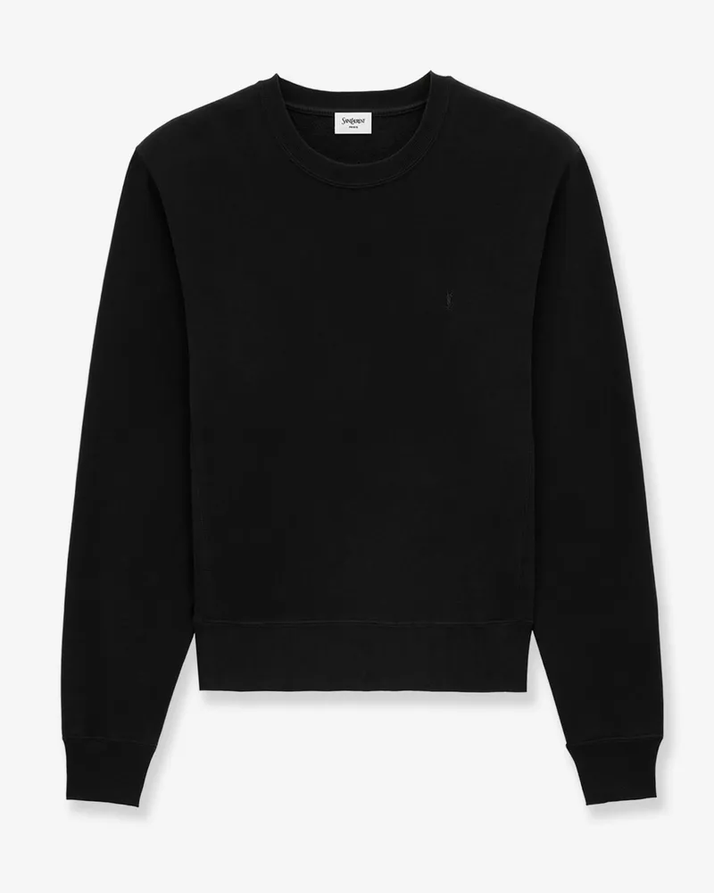 Saint Laurent Certified cotton sweatshirt with Cassandre embroidery -  - gender_Man Black
