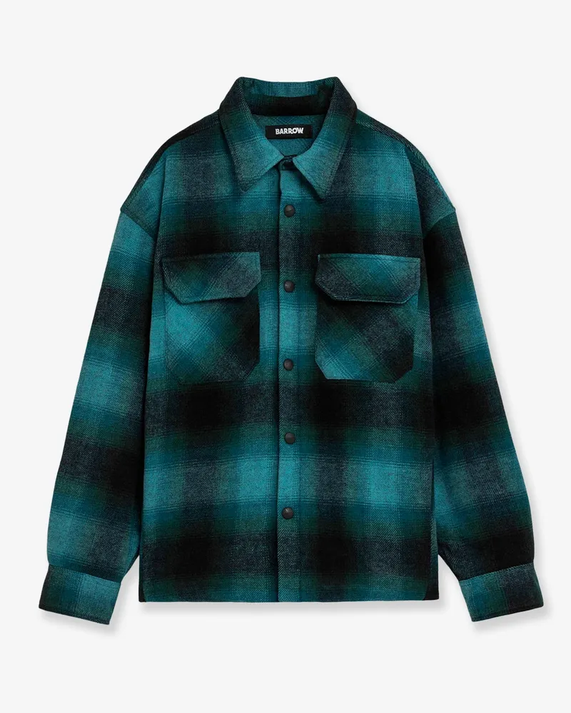 BARROW Padded flannel shirt -  - gender_Man Green
