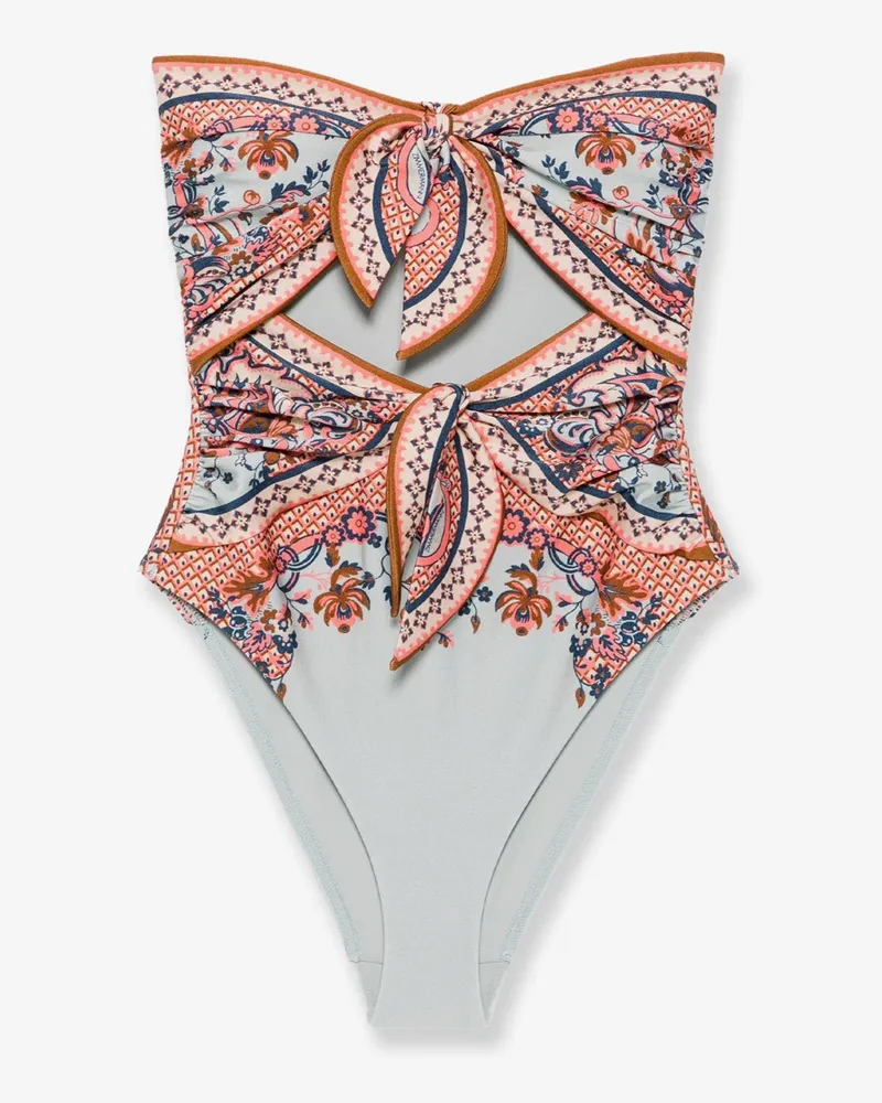 Zimmermann Aster one-piece shiny nylon swimsuit with paisley print -  - gender_Woman Multicolor