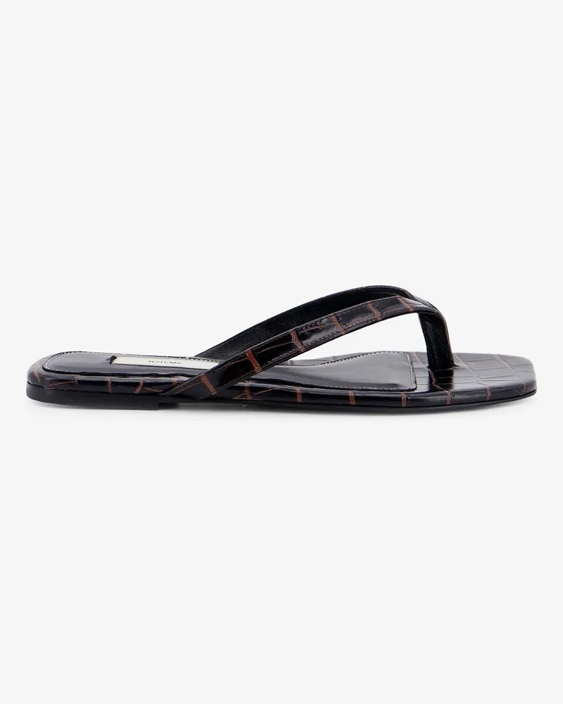 Totême Croco-embossed leather sandals -  - gender_Woman Brown