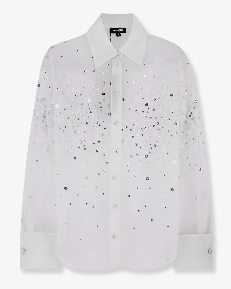 Retrofête Eugenia shirt with all-over rhinestone details -  - gender_Woman Green