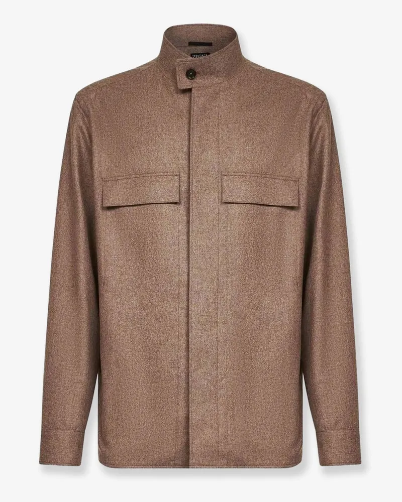 Ermenegildo Zegna Wool overshirt -  - gender_Man Brown