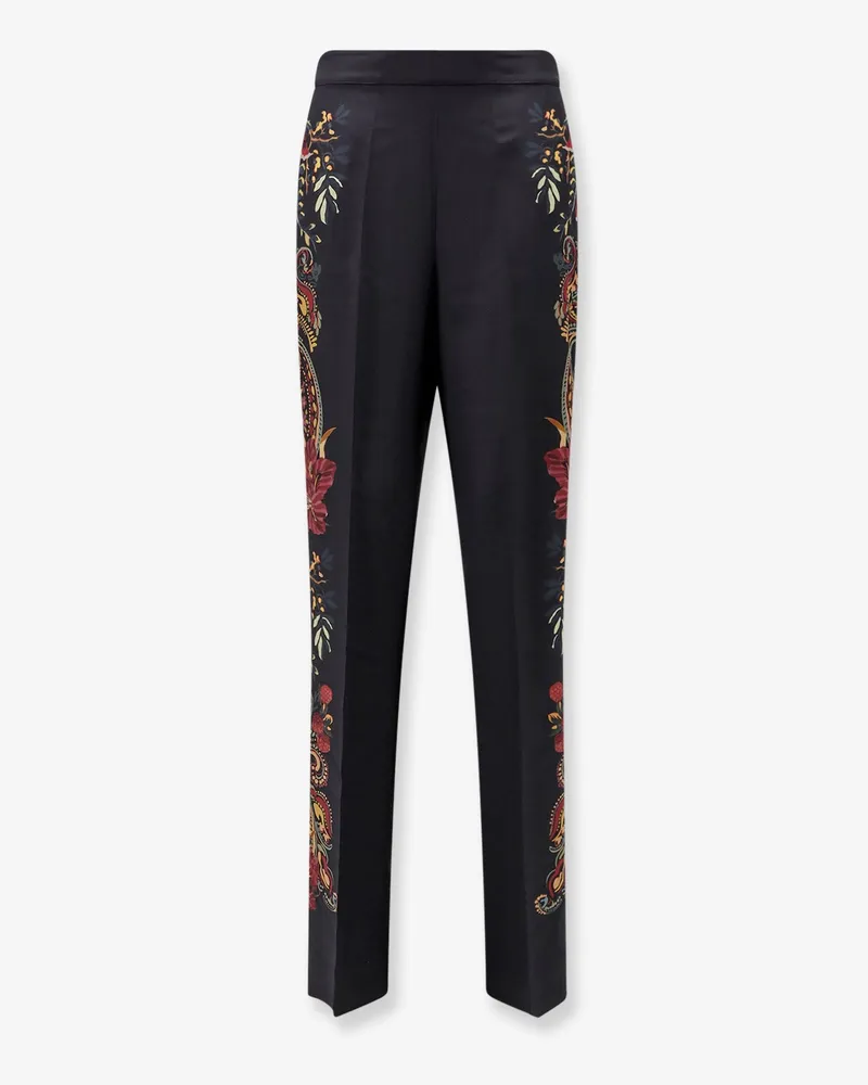 Etro Silk trousers with paisley pattern -  - gender_Woman Black
