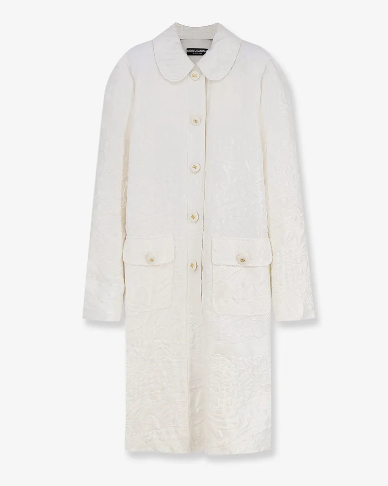 Dolce & Gabbana Brocade coat with DG buttons -  - gender_Woman White