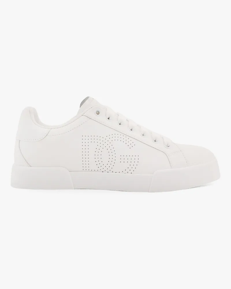 Dolce & Gabbana Portofino low-top leather sneakers with lateral monogram -  - gender_Woman White