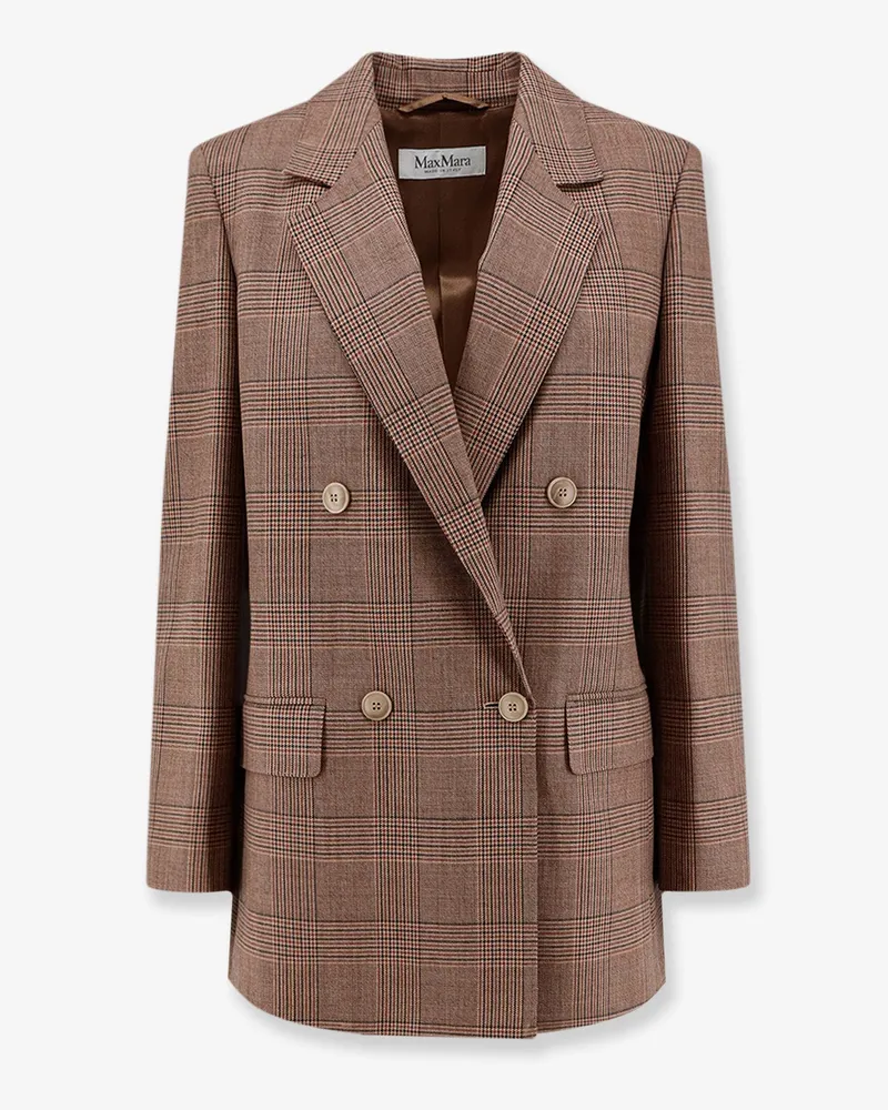 Max Mara MXMastrale Wool Blazer with Prince of Wales Pattern -  - gender_Woman Brown