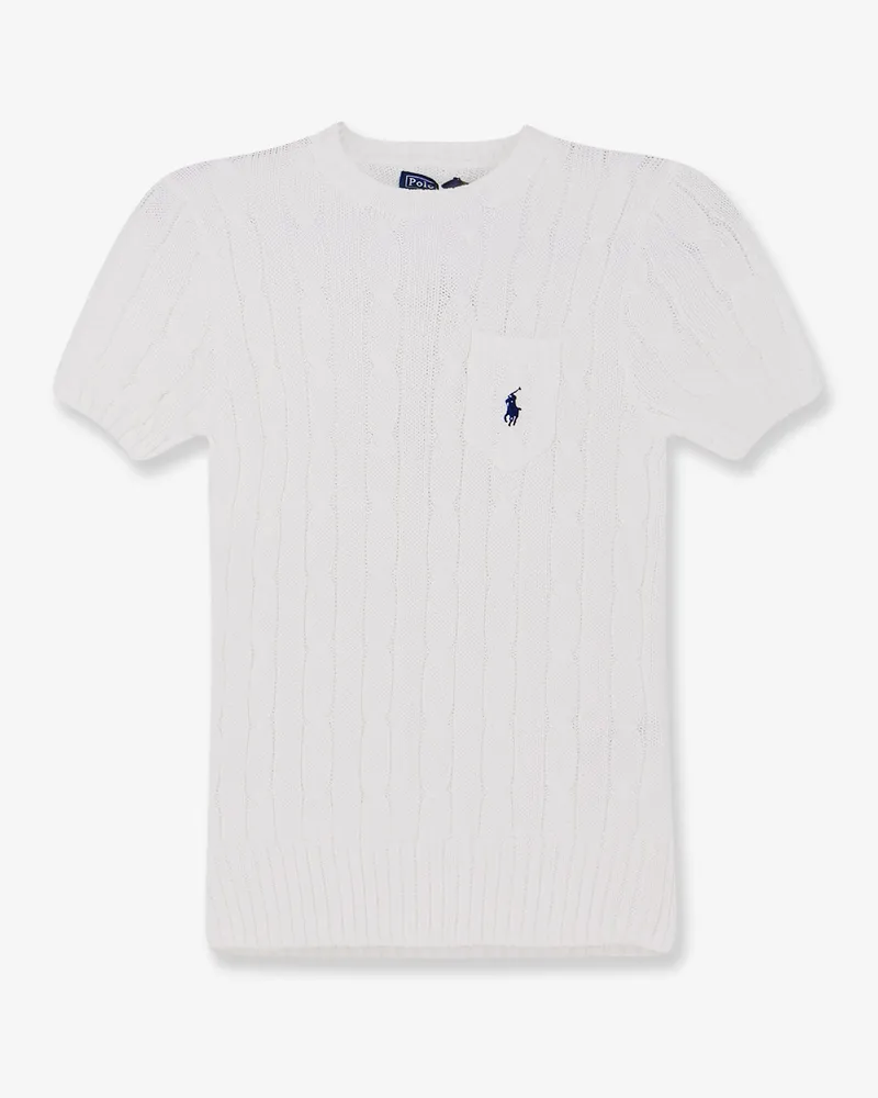 Ralph Lauren Cotton sweater with contrasting embroidered logo -  - gender_Woman White