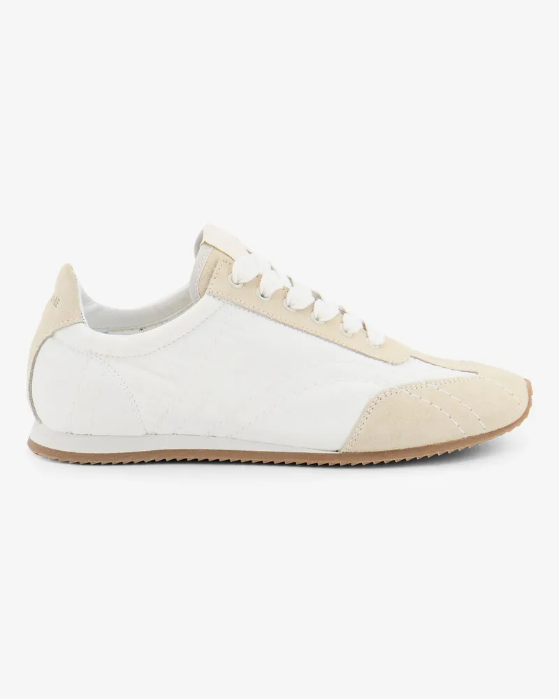 Totême Nylon and suede sneakers with all-over stitching detail -  - gender_Woman White