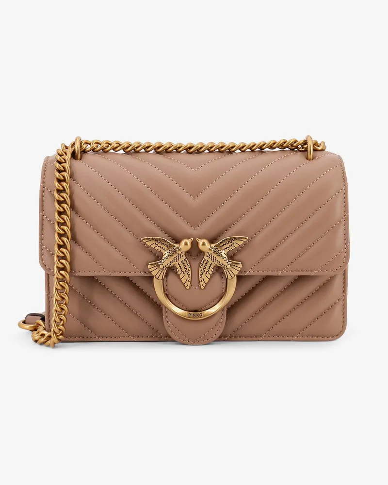 Pinko Love One Mini matelassé leather shoulder bag -  - gender_Woman Brown