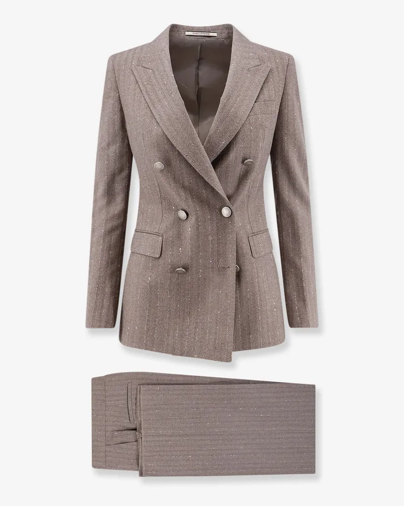 Tagliatore Parigi double-breasted virgin wool tailleur -  - gender_Woman Beige