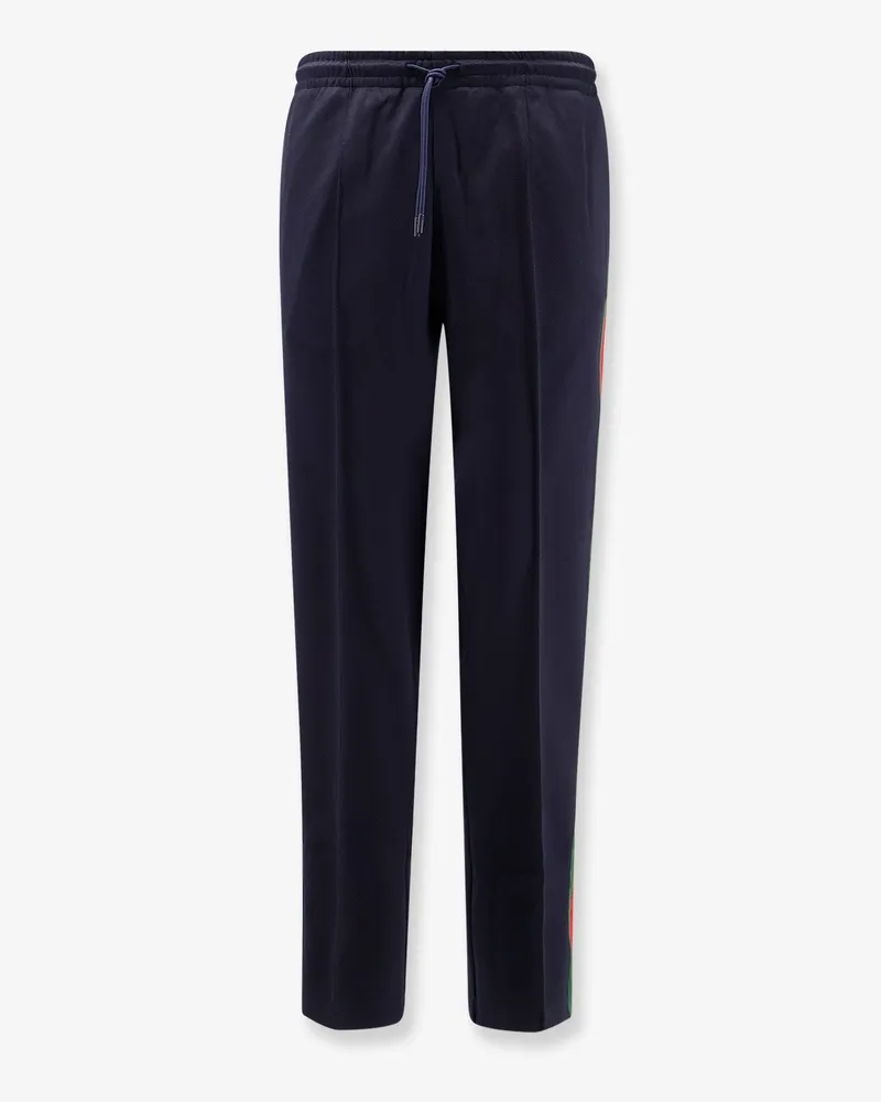 Gucci Jersey trouser with lateral Web detail -  - gender_Man Blue