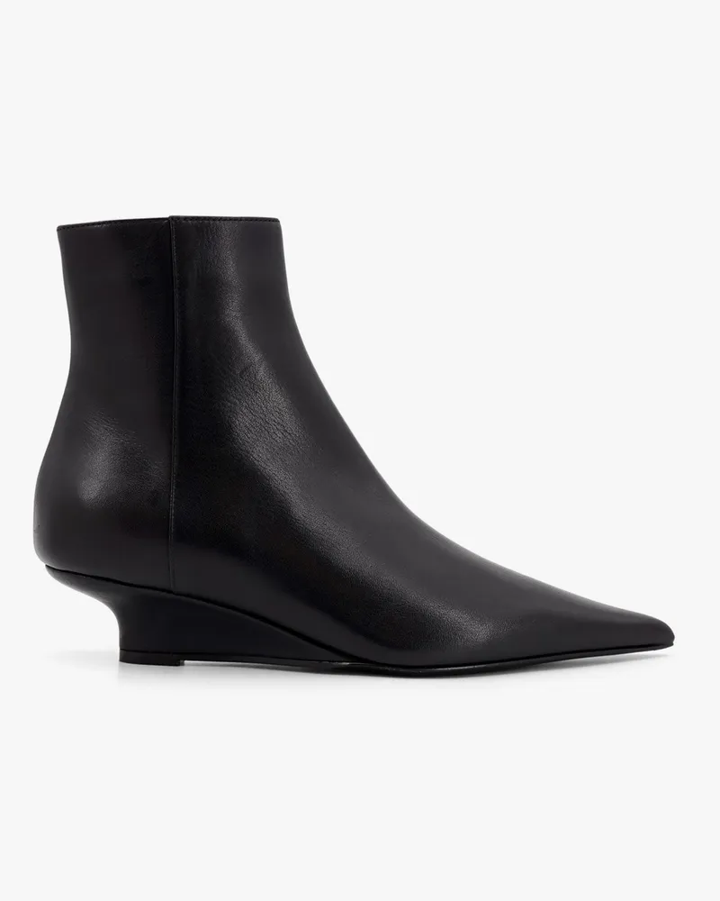 Totême Leather ankle boots with wedge heel -  - gender_Woman Black