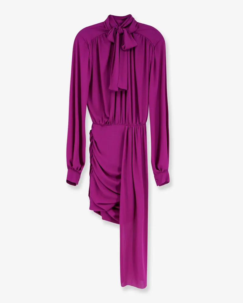 ACTUALEE Satin dress with padded shoulders -  - gender_Woman Purple