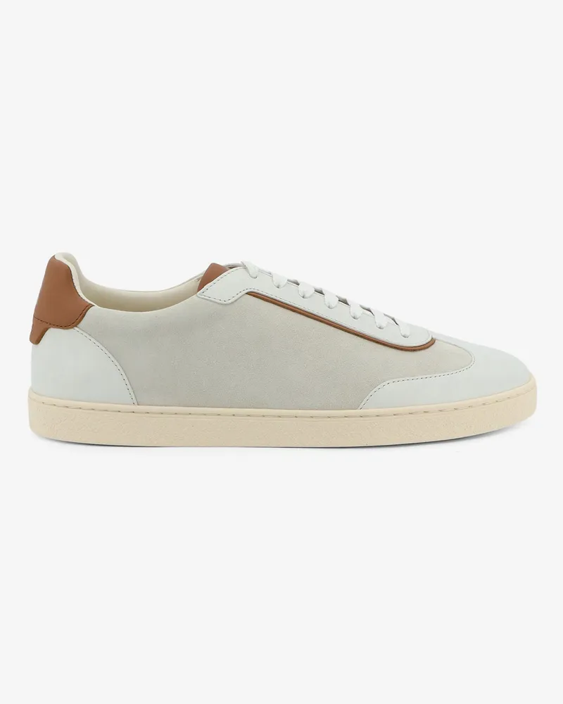 Brunello Cucinelli Low-Top suede and leather sneakers -  - gender_Man White
