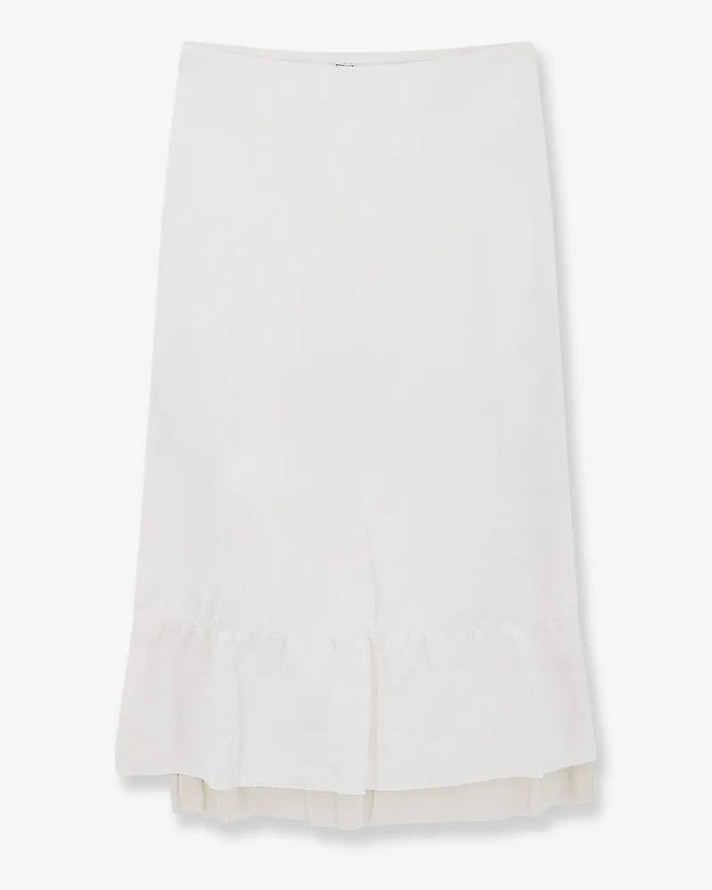 Totême Layered viscose and linen blend skirt -  - gender_Woman White