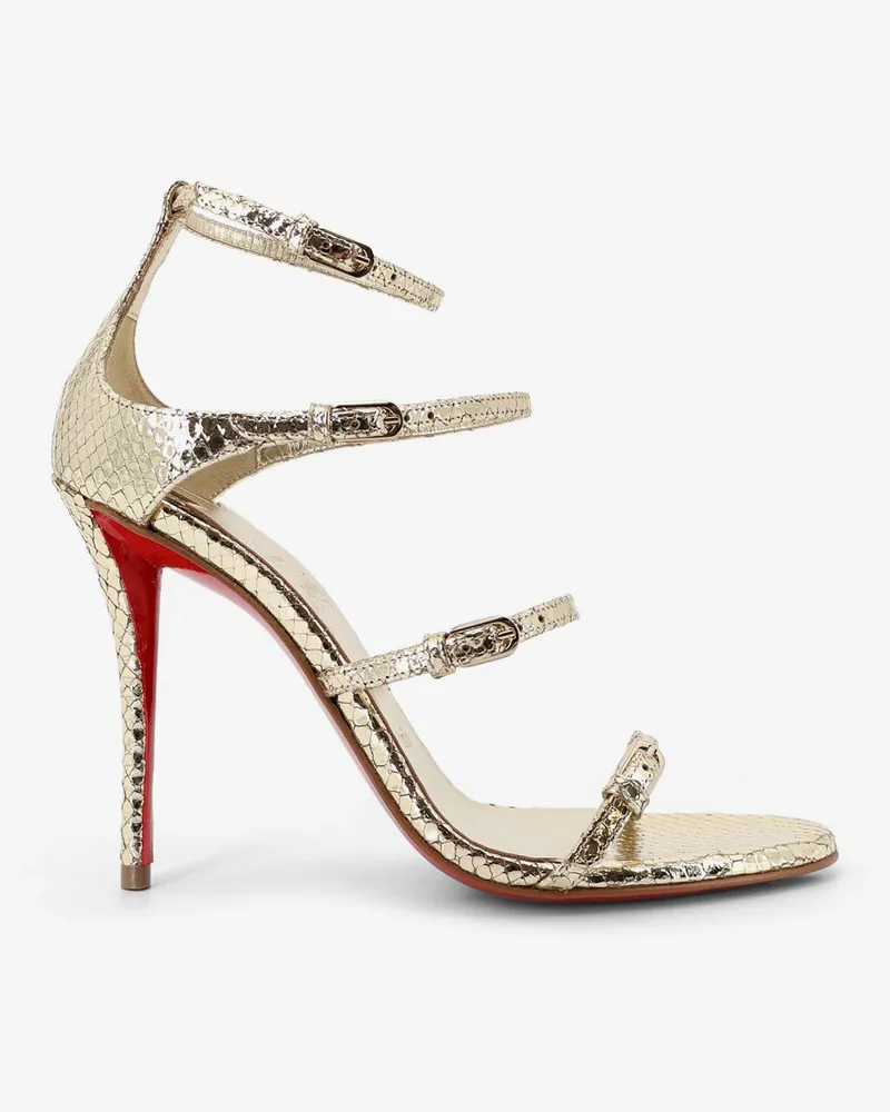 Christian Louboutin Millenium 100 python leather sandals -  - gender_Woman Gold