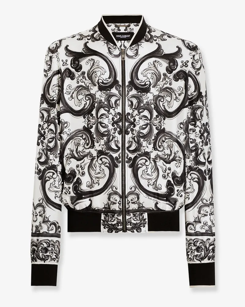 Dolce & Gabbana Silk jacket with Maiolica print -  - gender_Man Black