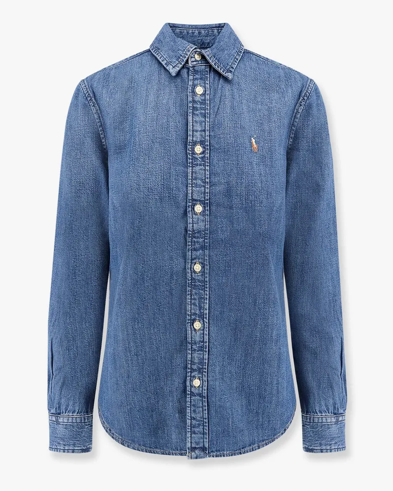Ralph Lauren Denim shirt with logo embroidery -  - gender_Woman Blue