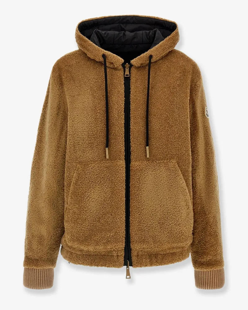 Moncler Reversible nylon and teddy jacket -  - gender_Woman Brown