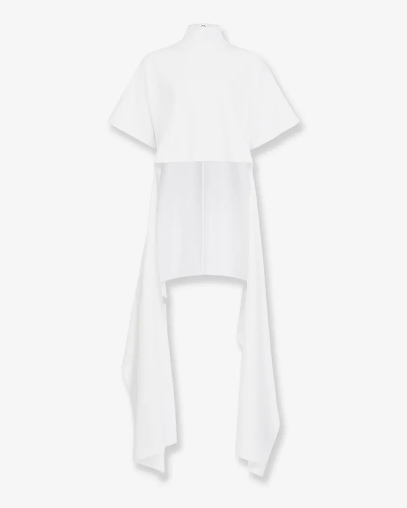 Alaïa Asym cotton blend t-shirt -  - gender_Woman White