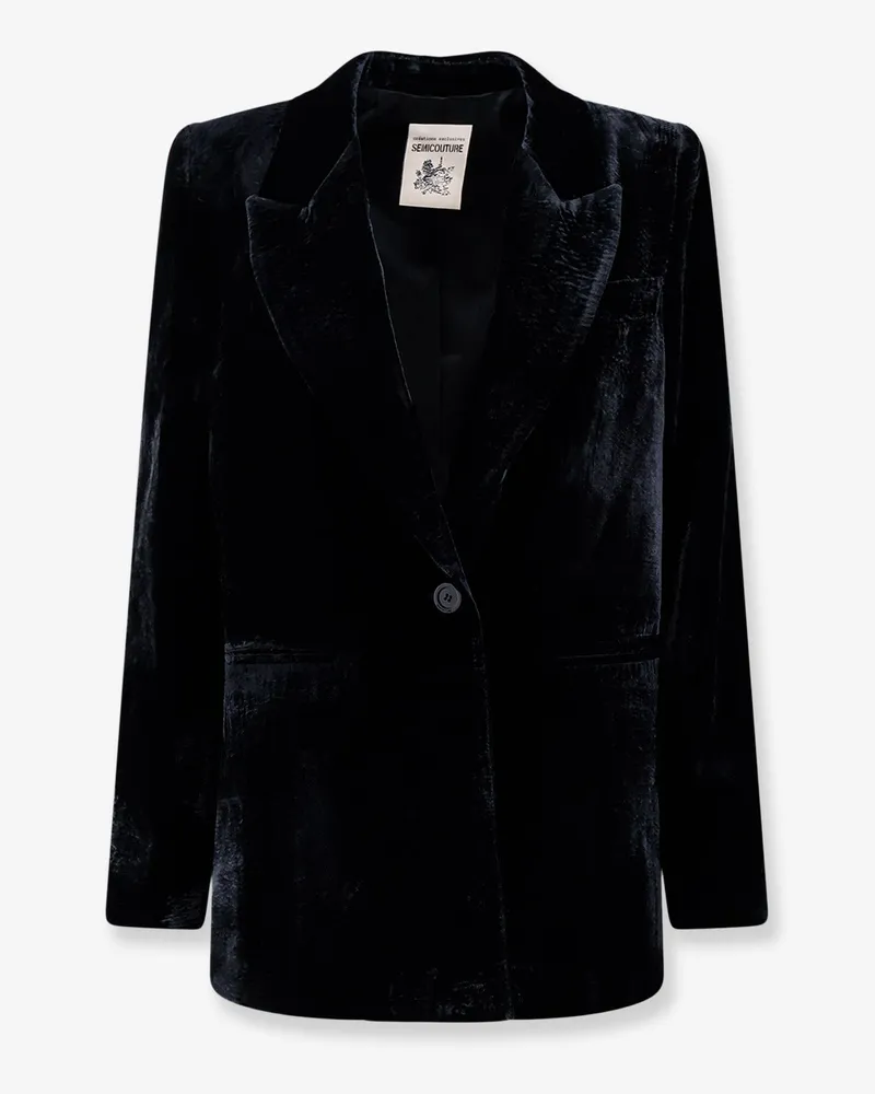Semicouture Single-breasted velvet blazer -  - gender_Woman Black