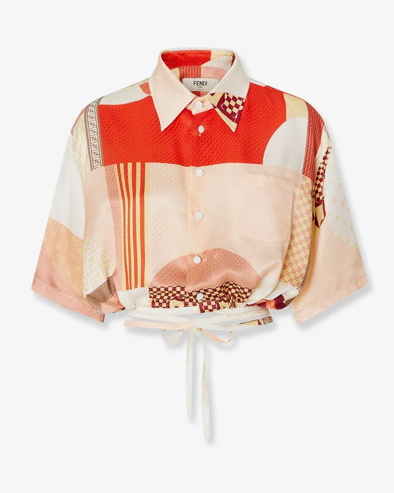 Fendi Patchwork silk shirt -  - gender_Woman Multicolor