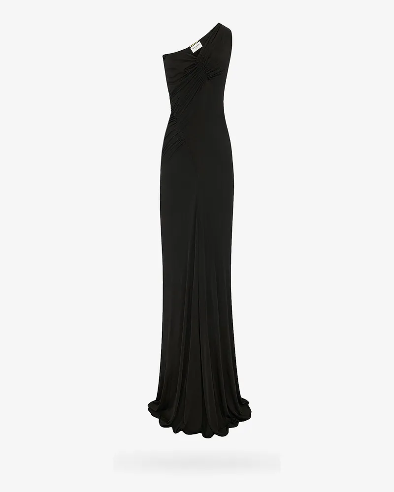 Saint Laurent Certifiable viscose draped dress -  - gender_Woman Black