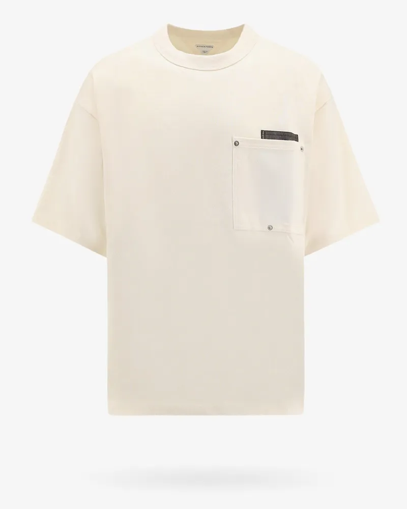 Bottega Veneta Cotton t-shirt with leather detail -  - gender_Man White