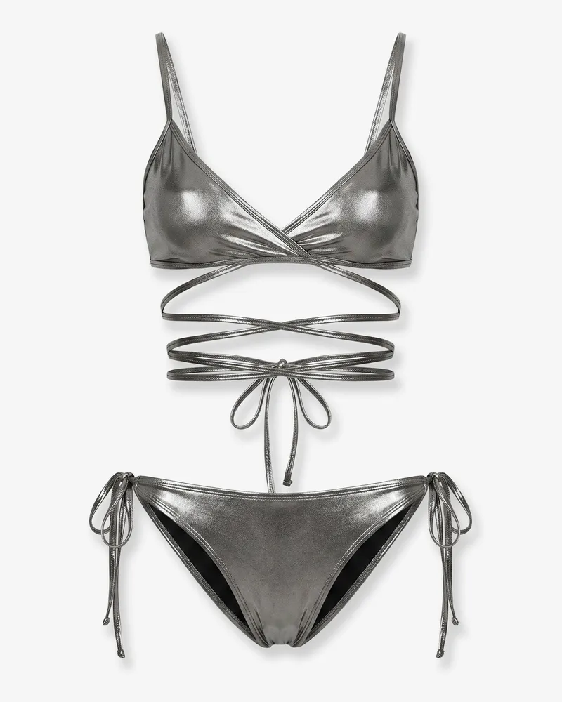 ATTICO Il Primo Bagno lycra bikini with a metallic effect - THE ATTICO - gender_Woman Silver
