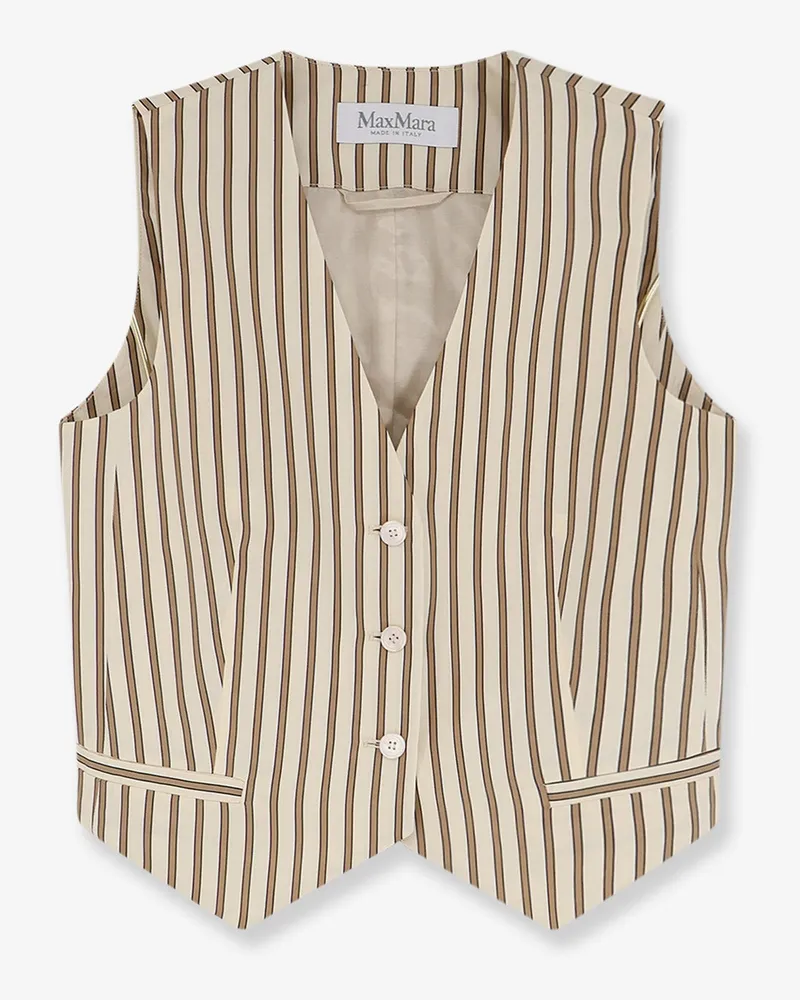 Max Mara Mxmfauno striped cotton and silk vest -  - gender_Woman Beige