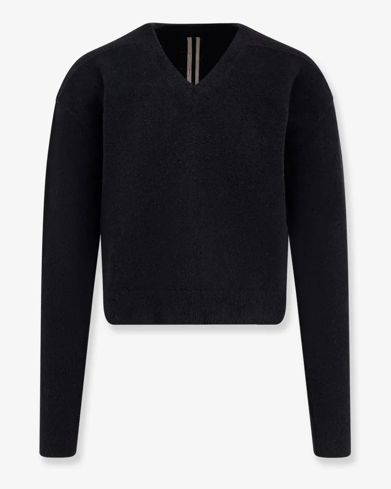 Rick Owens Tommy V neck alpaca blend sweater -  - gender_Man Black