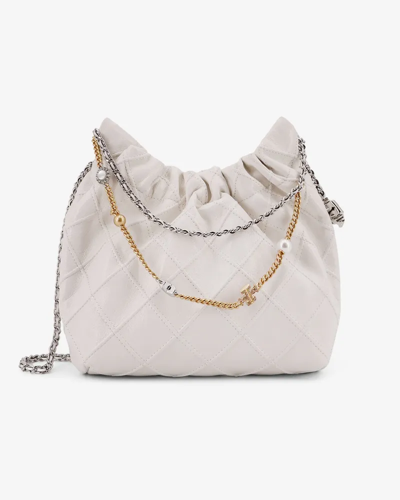 Tory Burch Fleming Mini Hobo leather crossbody bag -  - gender_Woman White