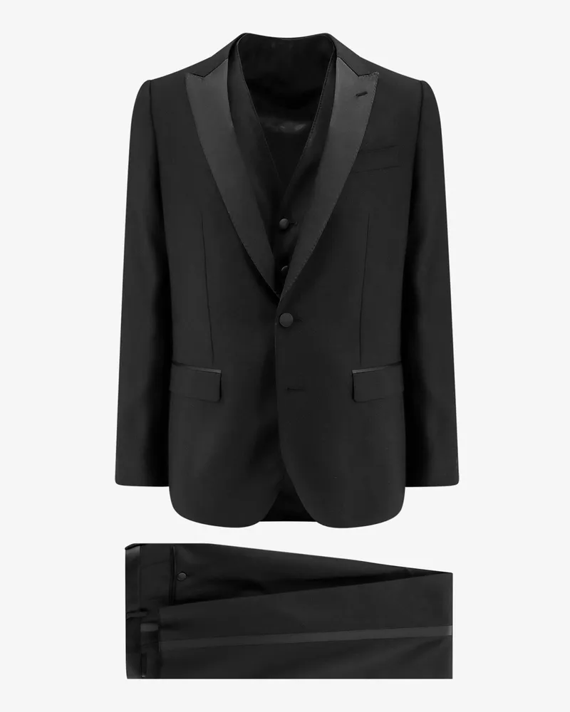 Dolce & Gabbana Virgin wool blend tuxedo with gilet and satin profiles -  - gender_Man Black
