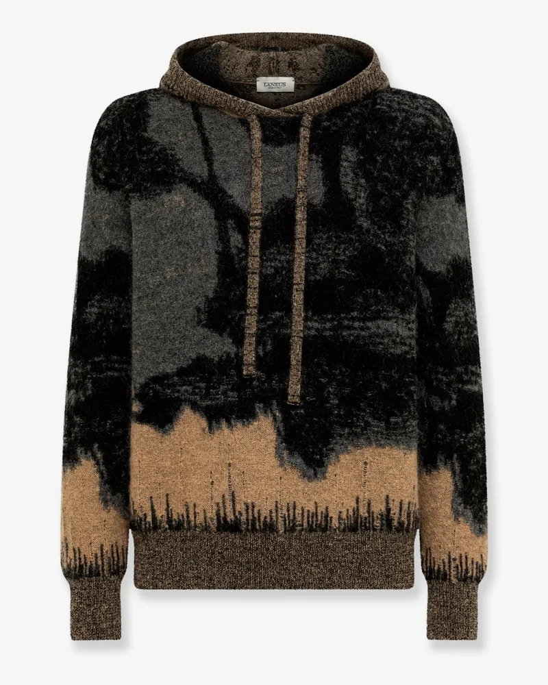 Laneus Mohair jacquard hoodie -  - gender_Man Grey