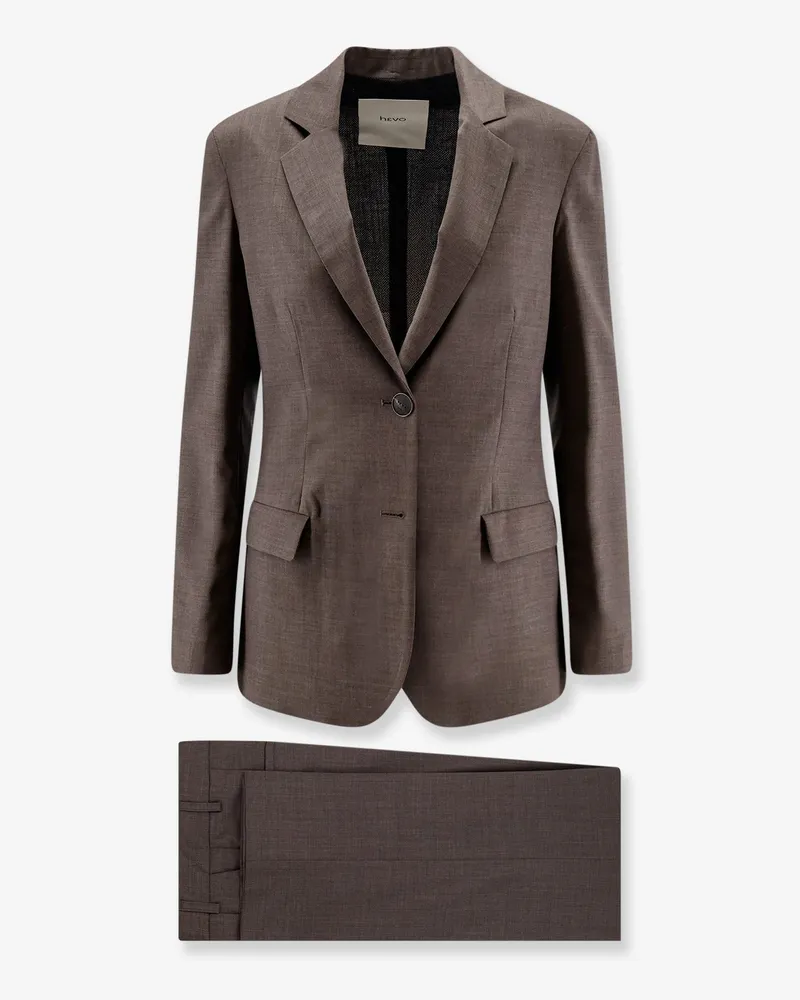 Hevò Frigole virgin sheep's wool suit -  - gender_Woman Brown