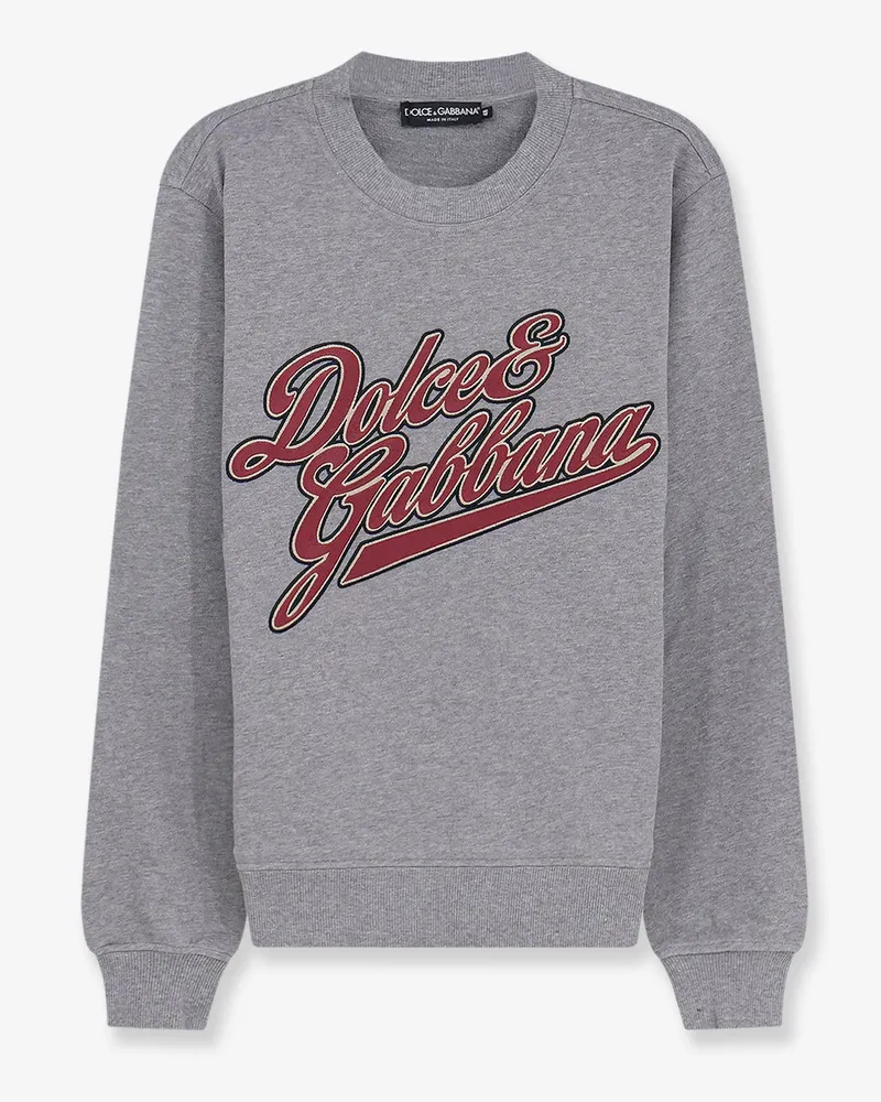 Dolce & Gabbana Cotton sweatshirt with front embroidery -  - gender_Man Grey
