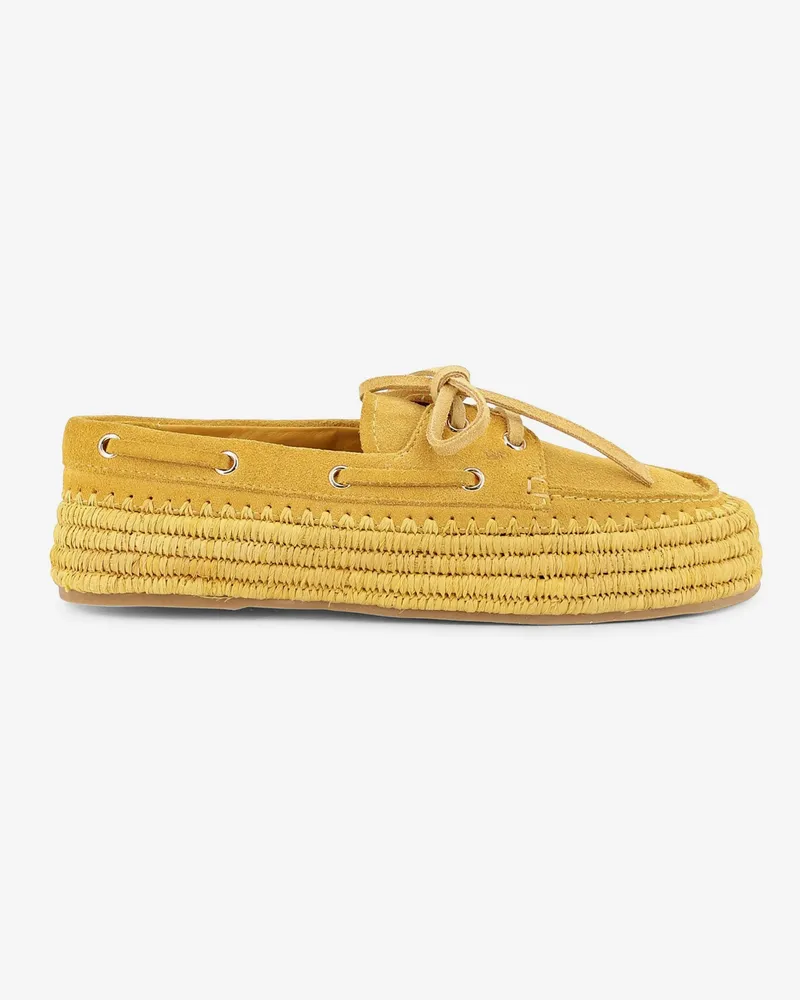Paloma Barceló Penelope suede and raffia loafers -  - gender_Woman Yellow