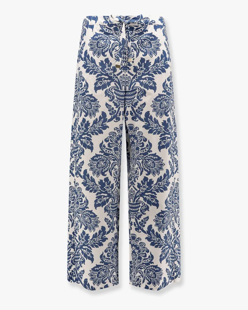 Max Mara Merano cotton trousers with floral print -  - gender_Woman Blue