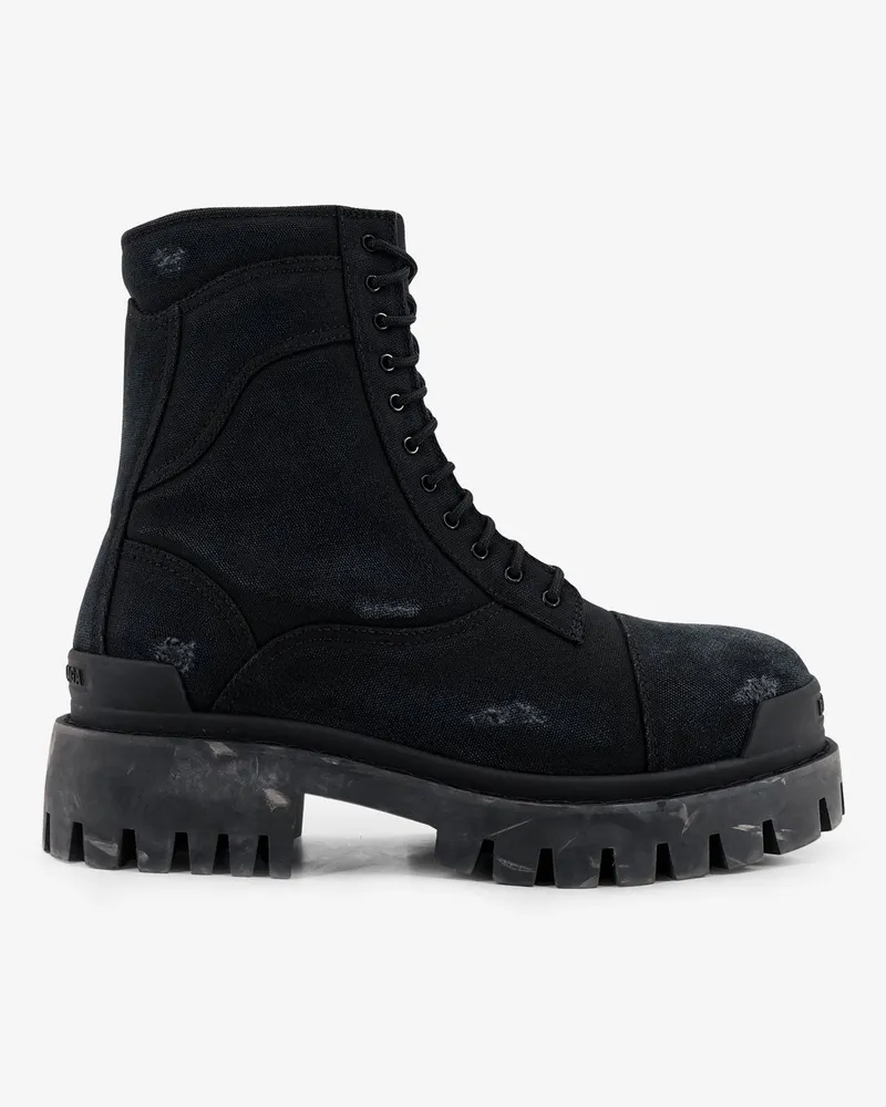 Balenciaga Strike leather boots -  - gender_Man Black