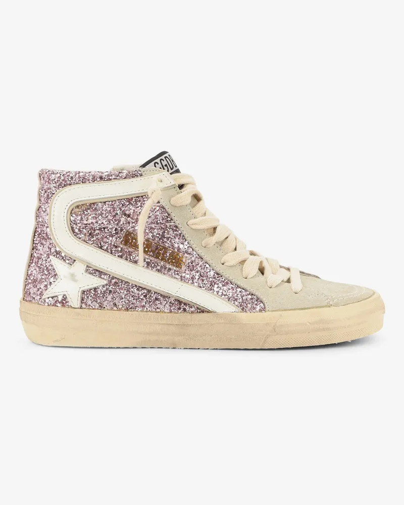 Golden Goose Leather sneakers with all-over glitter detail -  - gender_Woman Pink