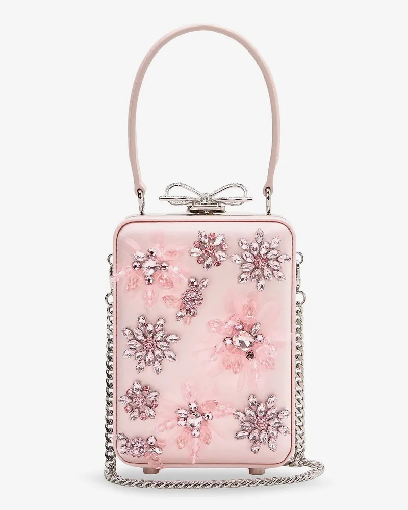 Self-Portrait Satin crossbody bag with crystal details -  - gender_Woman Pink