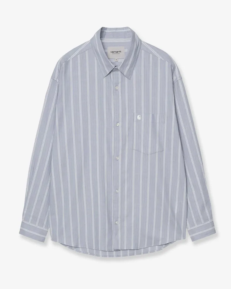 Carhartt WIP Beale striped cotton shirt -  - gender_Man Blue
