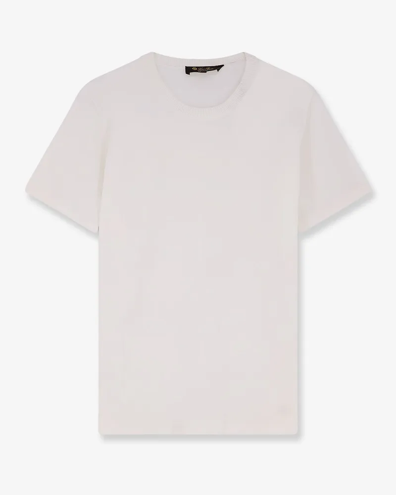 Loro Piana Cotton sweater with ribbed profiles -  - gender_Woman White