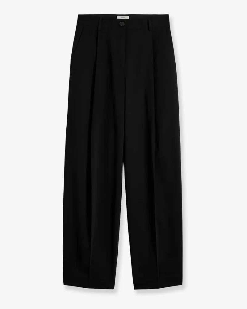 Totême Single Pleat cotton trousers -  - gender_Woman Black