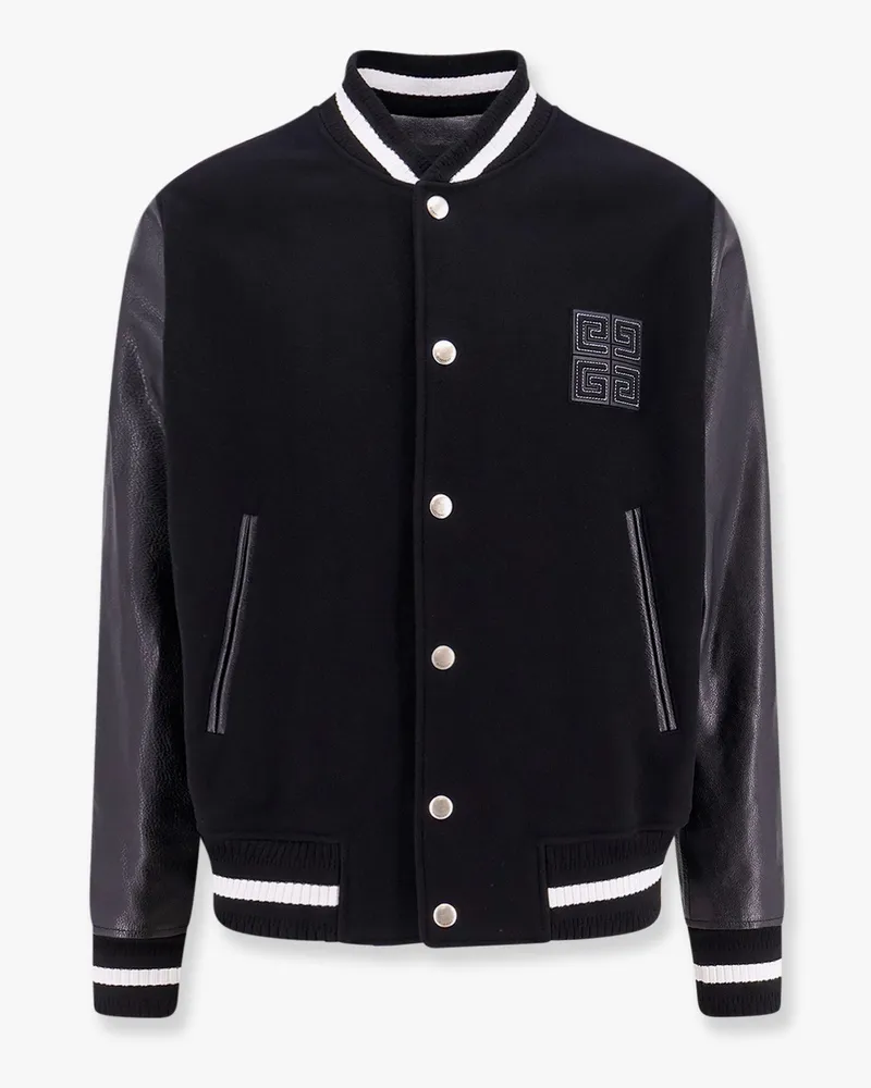 Givenchy Varsity wool blend bomber with leather sleeves -  - gender_Man Black