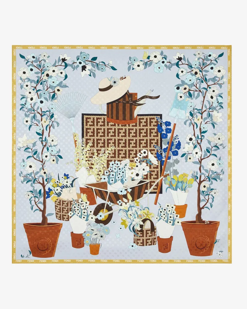 Fendi Silk scarf with Gardening print -  - gender_Woman Multicolor
